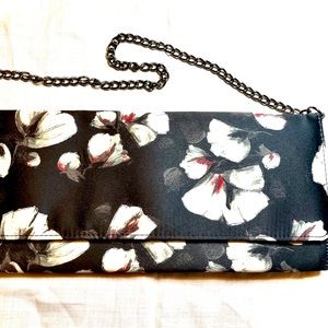 White House Black Market WHBM Floral Satin Clutch Purse. OFFERS CONSIDERED!